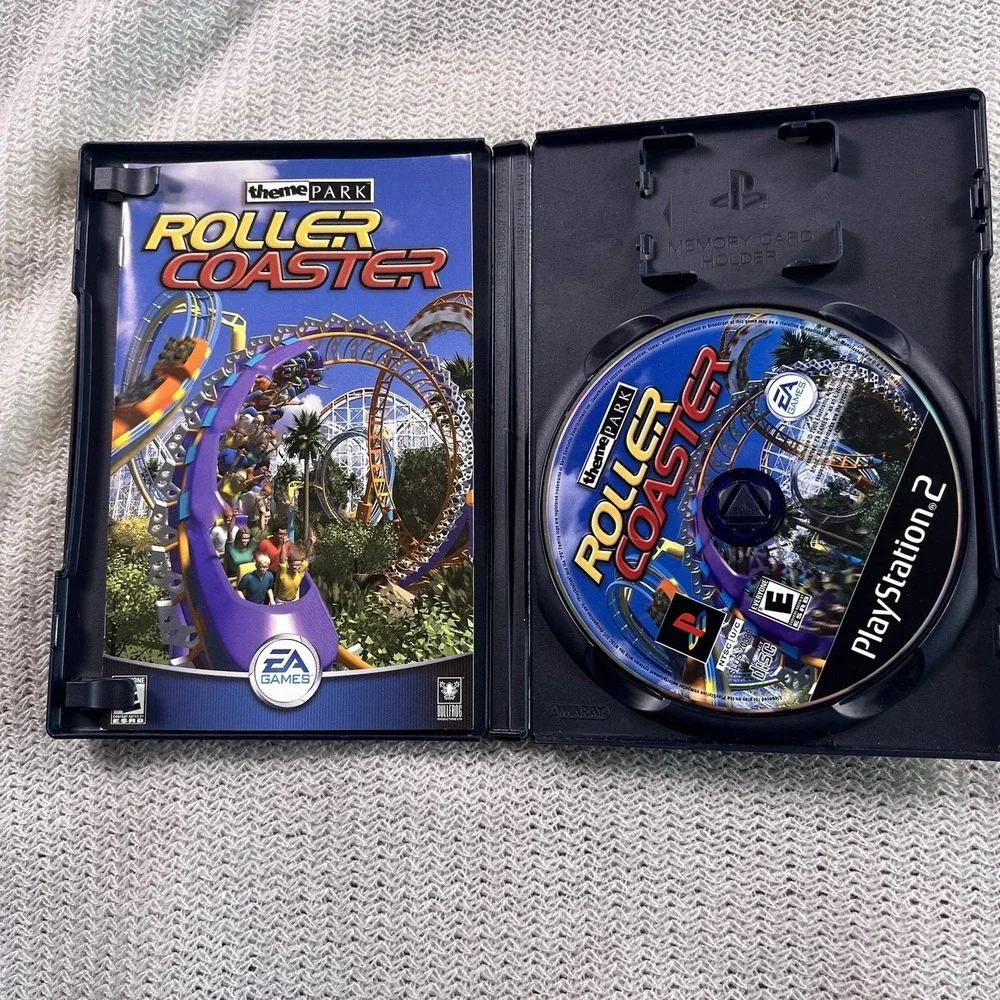 EA Theme Park Roller Coaster PS2 Game Blue Disc Complete With Manual CIB Retro
